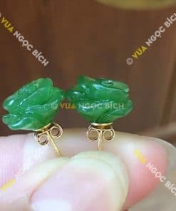 Bông tai Hoa Mẫu Đơn Ngọc Bích Nephrite Jade (BT065) 13 Bông tai Hoa Mẫu Đơn Ngọc Bích Nephrite Jade (BT065) 7