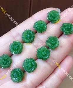 Bông tai Hoa Mẫu Đơn Ngọc Bích Nephrite Jade (BT065) 12 Bông tai Hoa Mẫu Đơn Ngọc Bích Nephrite Jade (BT065) 6