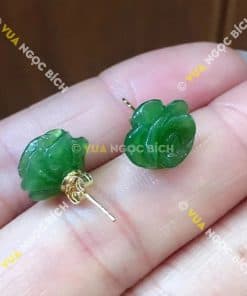 Bông tai Hoa Mẫu Đơn Ngọc Bích Nephrite Jade (BT065) 10 Bông tai Hoa Mẫu Đơn Ngọc Bích Nephrite Jade (BT065) 4