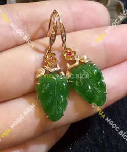 Bông Tai Ngọc Bích Chiếc Lá (BT011) 3