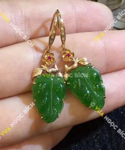 Bông Tai Ngọc Bích Chiếc Lá (BT011) 5