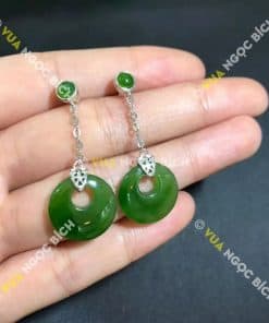 Bông Tai Ngọc Bích Nephrite Jade (BT070) 11 Bông Tai Ngọc Bích Nephrite Jade (BT070) 6