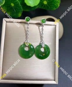 Bông Tai Ngọc Bích Nephrite Jade (BT070) 10 Bông Tai Ngọc Bích Nephrite Jade (BT070) 5