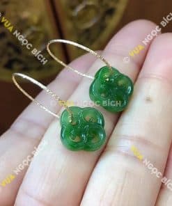 Bông Tai Ngọc Bích Nephrite Jade (BT071) 10 Bông Tai Ngọc Bích Nephrite Jade (BT071) 4