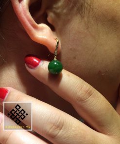 Trang Sức Bông Tai Ngọc Bích Hạt Tròn (BT002)