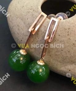 Bông Tai Ngọc Bích Nephrite Jade (BT096) 9 Bông Tai Ngọc Bích Nephrite Jade (BT096) 4
