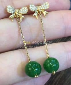Bông Tai Ngọc Bích Nephrite Jade (BT097) 13 Bông Tai Ngọc Bích Nephrite Jade (BT097) 7