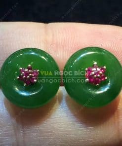 Bông Tai Ngọc Bích Nephrite Jade (BT099) 13 Bông Tai Ngọc Bích Nephrite Jade (BT099) 7