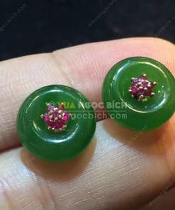Bông Tai Ngọc Bích Nephrite Jade (BT099) 12 Bông Tai Ngọc Bích Nephrite Jade (BT099) 6