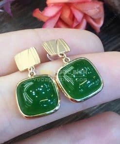 Bông Tai Ngọc Bích Nephrite Jade (BT100) 10 Bông Tai Ngọc Bích Nephrite Jade (BT100) 4