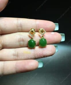 Bông Tai Ngọc Bích Nephrite Jade (BT103) 9 Bông Tai Ngọc Bích Nephrite Jade (BT103) 3