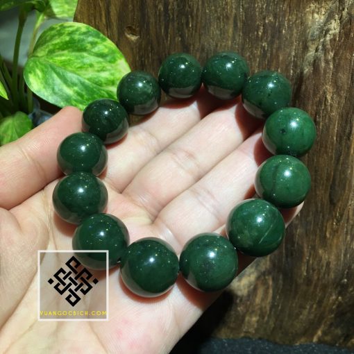 Chuỗi Hạt Vòng Tay Ngọc Bích - Nephrite Jade 14mm (VT005) 3