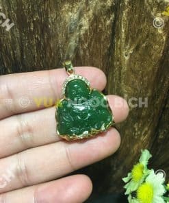 Mặt Dây Phật Di Lạc Ngọc Bích Nephrite Jade Bọc Vàng (MD099) 15 Mặt Dây Phật Di Lạc Ngọc Bích Nephrite Jade Bọc Vàng (MD099) 8