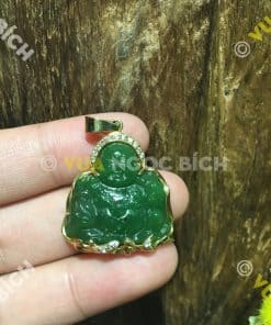 Mặt Dây Phật Di Lạc Ngọc Bích Nephrite Jade Bọc Vàng (MD099) 13 Mặt Dây Phật Di Lạc Ngọc Bích Nephrite Jade Bọc Vàng (MD099) 6