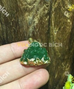 Mặt Dây Phật Di Lạc Ngọc Bích Nephrite Jade Bọc Vàng (MD099) 12 Mặt Dây Phật Di Lạc Ngọc Bích Nephrite Jade Bọc Vàng (MD099) 5