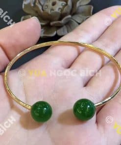 Lắc Tay Vàng Ngọc Bích Nephrite Jade (VT015) 4