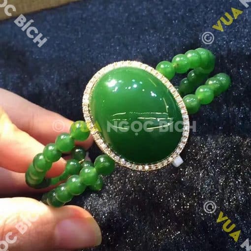 Lắc Tay Vàng Ngọc Bích Nephrite Jade (VT025) 3