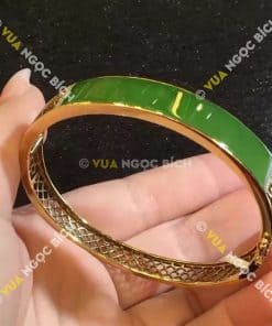 Lắc Tay Vàng Bọc Ngọc Bích Nephrite Jade (VT010) 4