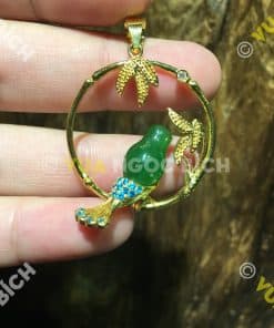 Mặt Dây Chim Ngọc Bích Nephrite Jade Bọc Vàng (MD100) 11 Mặt Dây Chim Ngọc Bích Nephrite Jade Bọc Vàng (MD100) 6