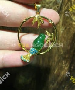 Mặt Dây Chim Ngọc Bích Nephrite Jade Bọc Vàng (MD100) 8 Mặt Dây Chim Ngọc Bích Nephrite Jade Bọc Vàng (MD100) 3