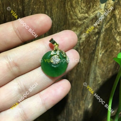 Mặt Dây Đồng Điếu Ngọc Bích Nephrite Jade (MD073) 3