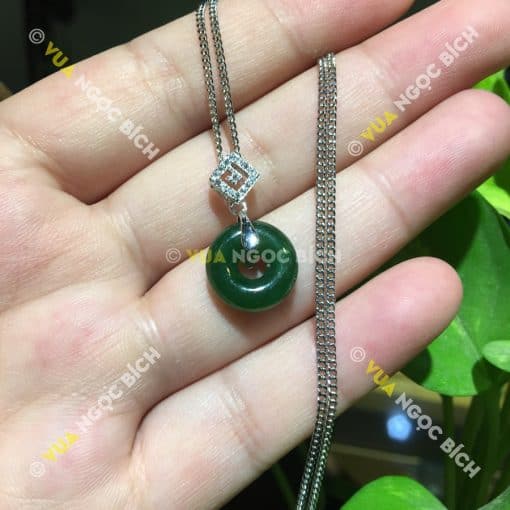 Mặt Dây Đồng Điếu Ngọc Bích Nephrite Jade (MD081) 3