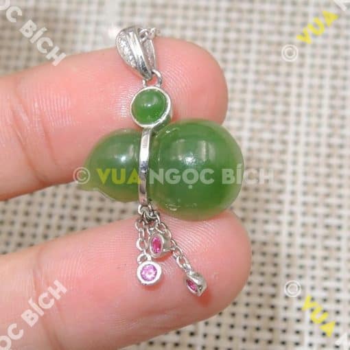 Mặt Dây Hồ Lô Ngọc Bích Nephrite Jade (MD064) 3