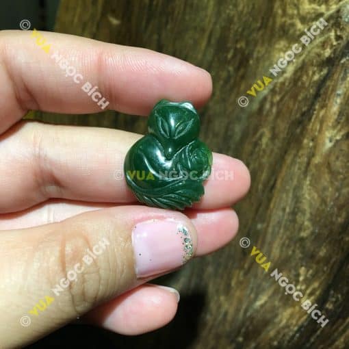 Mặt Dây Hồ Ly Ngọc Bích Nephrite Jade (MD074) 3