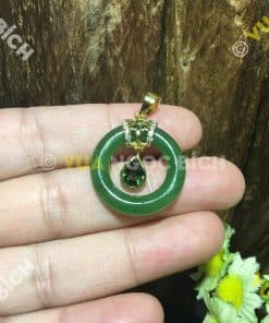 Mặt Dây Ngọc Bích Nephrite Jade Mix Mặt Đá Tourmaline (MD105) 6 Mặt Dây Ngọc Bích Nephrite Jade Mix Mặt Đá Tourmaline (MD105) 3