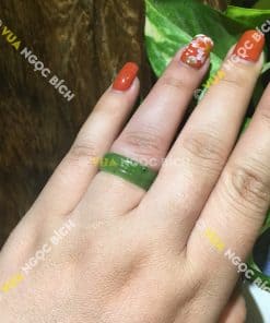 Nhẫn Bầu Ngọc Bích Nephrite Jade Cỡ Nhỏ (NN041)