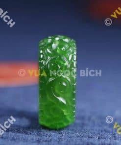 Nhẫn Bầu Ngọc Bích Nephrite Jade Khắc Hoa Văn (NN045) 10 Nhẫn Bầu Ngọc Bích Nephrite Jade Khắc Hoa Văn (NN045) 4