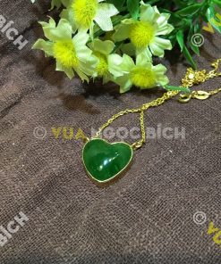 Trái Tim Ngọc Bích Nephrite Jade Bọc Vàng (MD104) 10 Trái Tim Ngọc Bích Nephrite Jade Bọc Vàng (MD104) 5