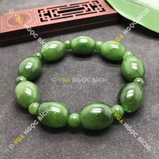 Chuỗi Vòng Tay Lu Thống Ngọc Bích Nephrite Jade (VT022) 3