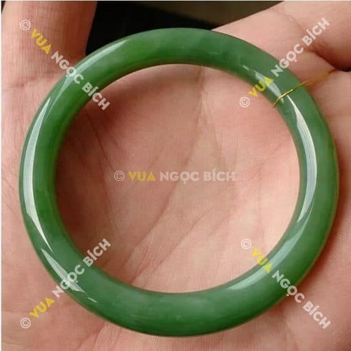 Vòng Tay Ngọc Bích Nephrite Jade Bản Liền (VT007) 3