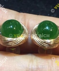 Bông Tai Ngọc Bích Nephrite Jade (BT015) 4