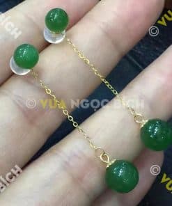 Bông Tai Ngọc Bích Nephrite Jade (BT021) 4