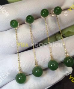 Bông Tai Ngọc Bích Nephrite Jade (BT021) 3