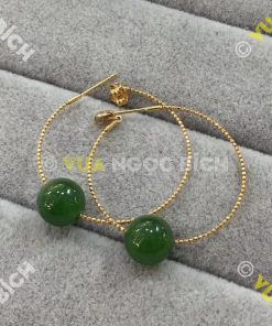 Bông Tai Ngọc Bích Nephrite Jade (BT022) 4