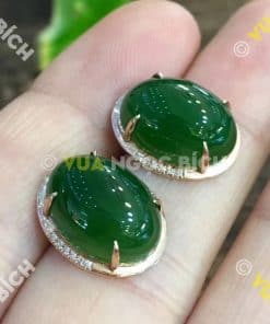 Bông Tai Ngọc Bích Nephrite Jade (BT024) 6