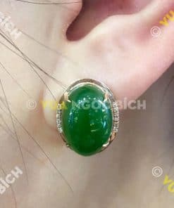 Bông Tai Ngọc Bích Nephrite Jade (BT024) 4