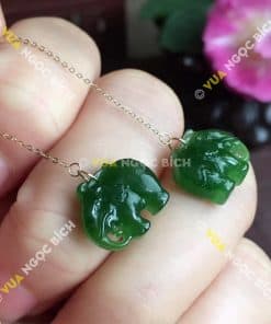 Bông Tai Ngọc Bích Nephrite Jade (BT068) 11 Bông Tai Ngọc Bích Nephrite Jade (BT068) 6