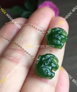 Bông Tai Ngọc Bích Nephrite Jade (BT068) 9 Bông Tai Ngọc Bích Nephrite Jade (BT068) 4