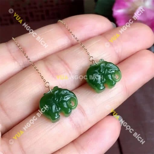 Bông Tai Ngọc Bích Nephrite Jade (BT068) 3