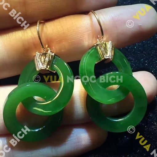 Bông Tai Ngọc Bích Nephrite Jade (BT025) 3