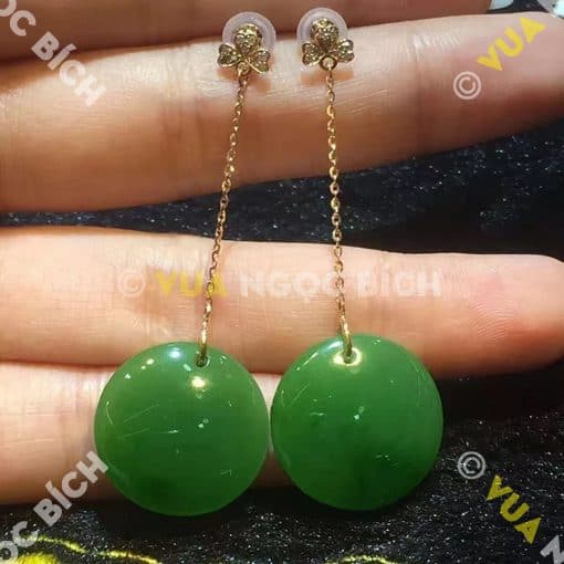 Bông Tai Ngọc Bích Nephrite Jade (BT026) 3