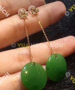Bông Tai Ngọc Bích Nephrite Jade (BT026) 10 Bông Tai Ngọc Bích Nephrite Jade (BT026) 4