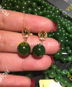 Bông Tai Ngọc Bích Nephrite Jade (BT027) 11 Bông Tai Ngọc Bích Nephrite Jade (BT027) 6