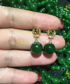 Bông Tai Ngọc Bích Nephrite Jade (BT027) 9 Bông Tai Ngọc Bích Nephrite Jade (BT027) 4