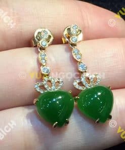 Bông Tai Ngọc Bích Nephrite Jade (BT029) 8 Bông Tai Ngọc Bích Nephrite Jade (BT029) 3