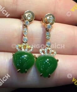 Bông Tai Ngọc Bích Nephrite Jade (BT029) 10 Bông Tai Ngọc Bích Nephrite Jade (BT029) 5